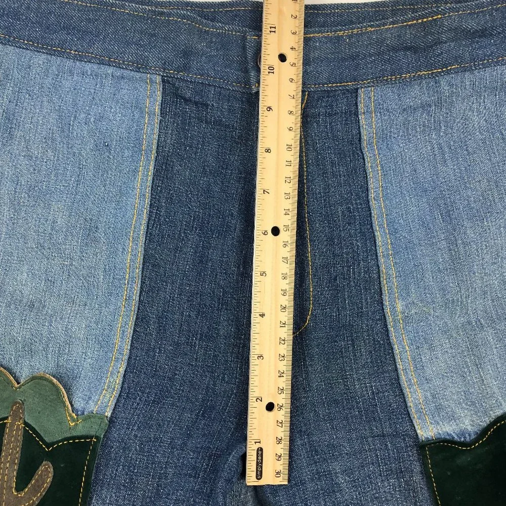 Antonio Giuseppe Vintage 1976 One-of-A-Kind Denim & Leather Suit Hippie Rare